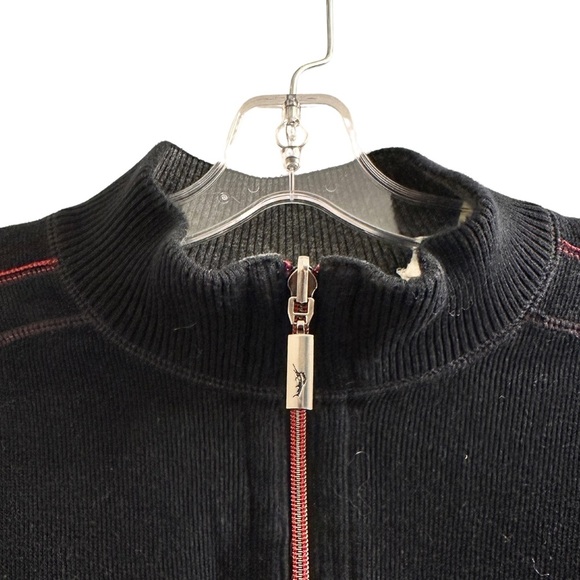 Tommy Bahama Mens Reversible Black‎ 1/4 Zip Pullover Sweater Size Medium - Picture 3 of 11
